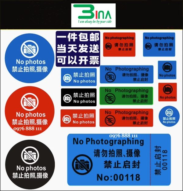 Tem dán camera điện thoại, tem void open bảo mật - Printbina