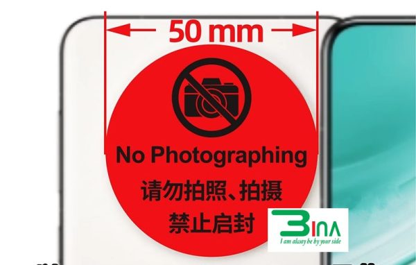Tem dán camera điện thoại, tem void open bảo mật - Printbina