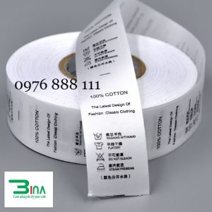 In nhãn mác lụa satin